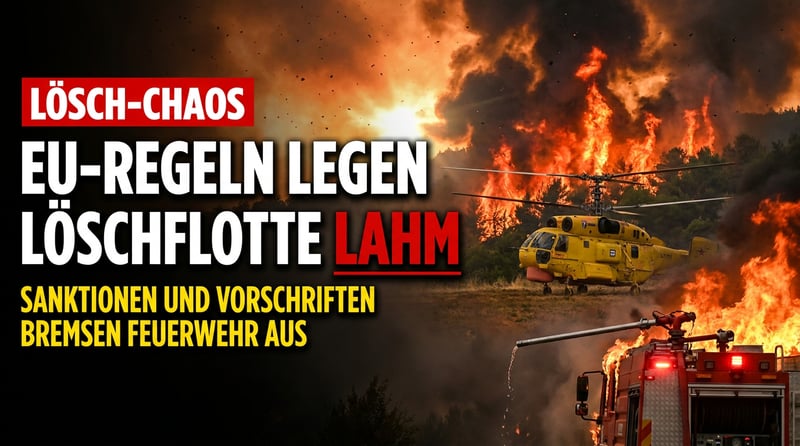 Europa lodert, Brüssel sortiert Formulare: Wie Sanktionen und Öko-Vorschriften die Löschflotte lahmlegen