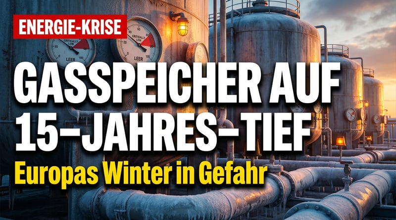 Europas Gasspeicher auf 15-Jahres-Tief: Die Rechnung für grüne Energieträume kommt jetzt