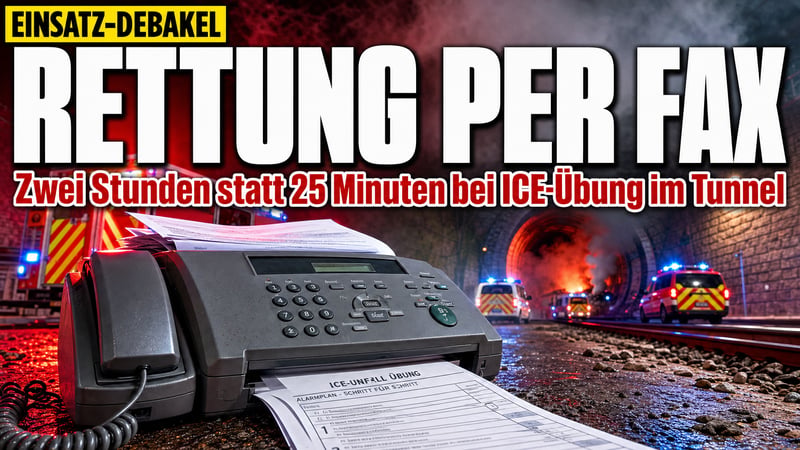 Fax statt Digitalstaat: ICE-Rettungsübung wird zum Debakel