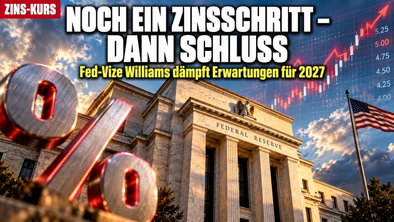 Fed-Vize Williams: Noch ein Zinsschritt – dann soll Schluss sein!