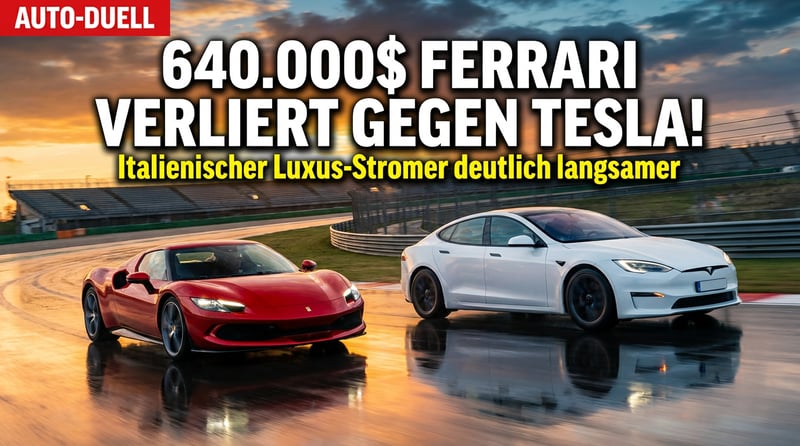 Ferrari gegen Tesla: Wenn ein 640.000-Dollar-Stromer dem amerikanischen Underdog hinterherfährt