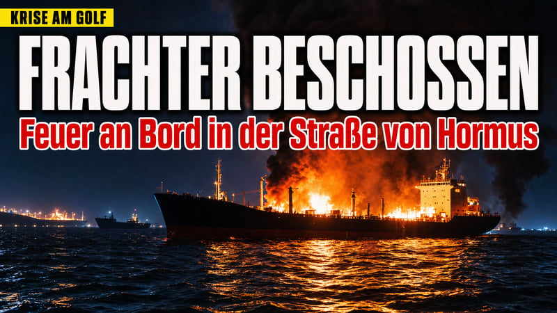 Feuer an Bord: Frachter in der StraĂźe von Hormus getroffen!