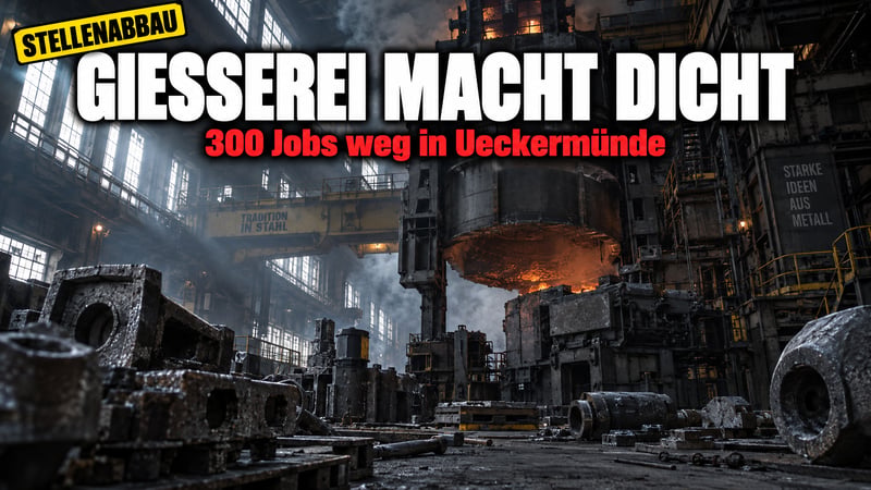 Feuer aus in Ueckermünde: Gießerei macht dicht, 300 Jobs weg!
