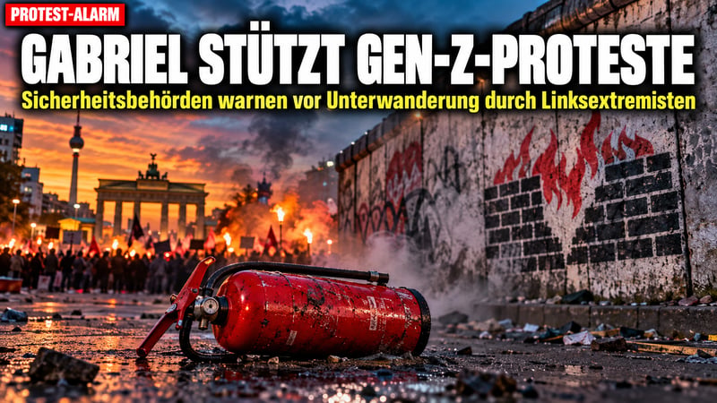 Feuerlöscher statt Brandmauer: Gabriel feuert die Gen-Z-Proteste an!