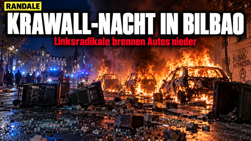 Feuernacht in Bilbao: Linksradikale wüten wegen einer abgesagten Rede!