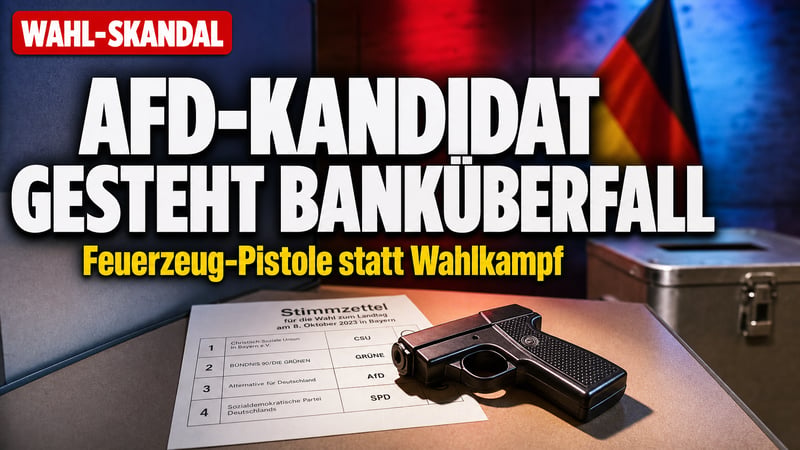 Feuerzeug-Pistole statt Wahlkampf: AfD-Kandidat gesteht Banküberfall