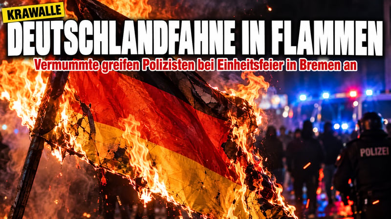 Flagge in Flammen: Krawalle ĂĽberschatten das Einheitsfest in Bremen!
