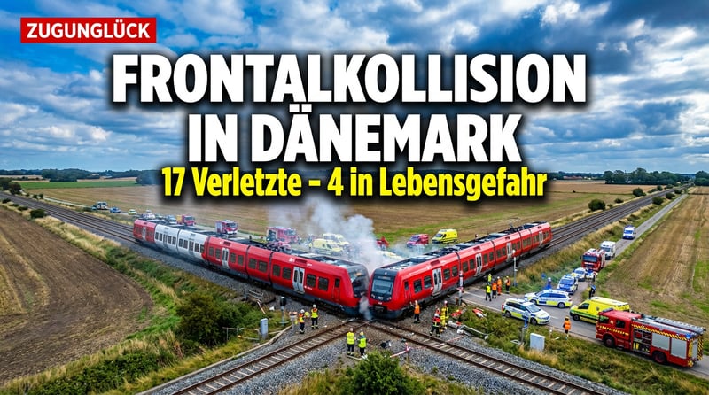 Frontalkollision in Dänemark: 17 Verletzte bei schwerem Zugunglück nördlich von Kopenhagen