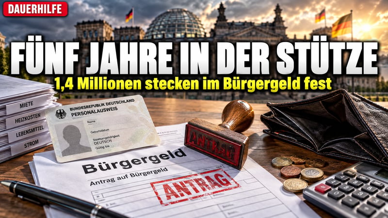 Fünf Jahre Stütze und mehr: 1,4 Millionen stecken im Bürgergeld fest!