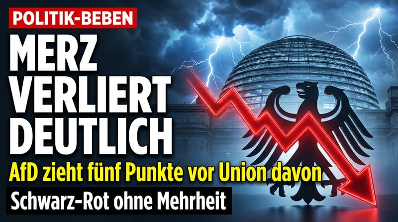 Fünf Punkte Vorsprung: Merz' Union rutscht im Politbarometer ins Abseits