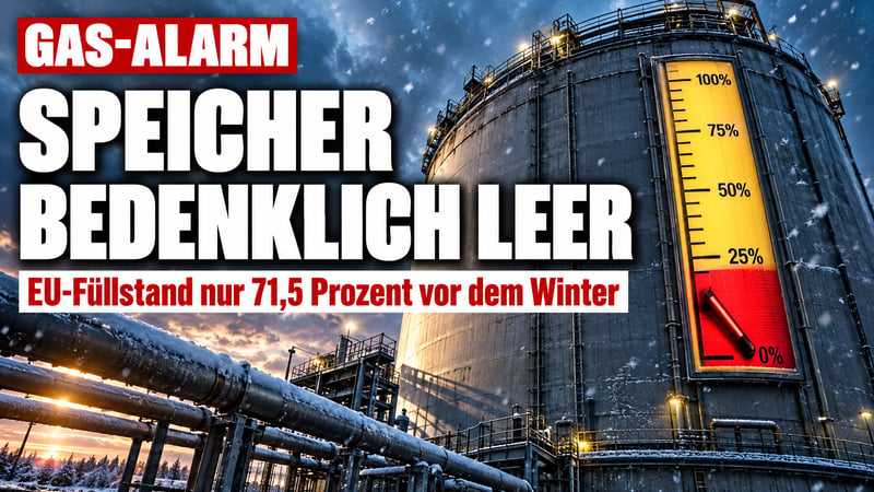 Gas-Alarm vor dem Winter: Europas Speicher bedenklich leer!