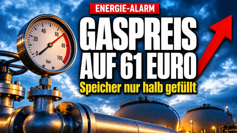 Gaspreis auf 61 Euro, Speicher halb leer: Der Winter kann teuer werden