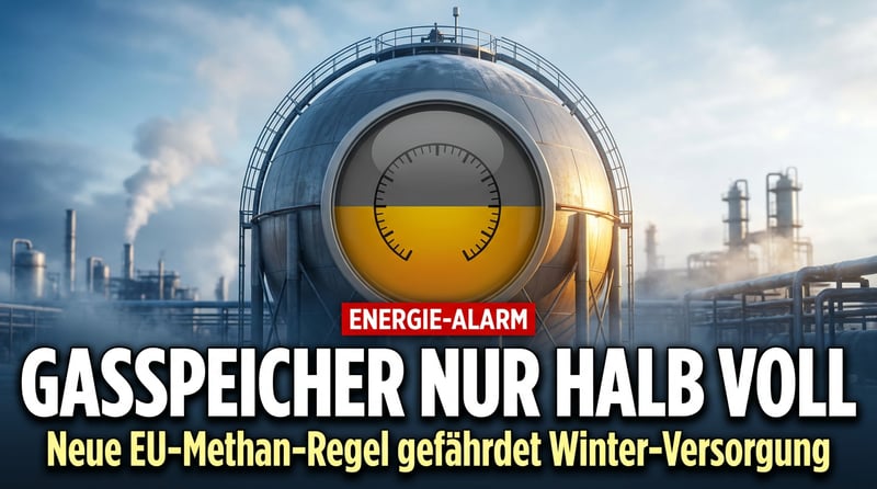 Gasspeicher halb leer: Brüssels Methan-Regel droht den Winter zu verteuern