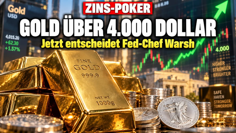 Gold kämpft sich über 4.000 Dollar zurück – jetzt entscheidet Warsh!