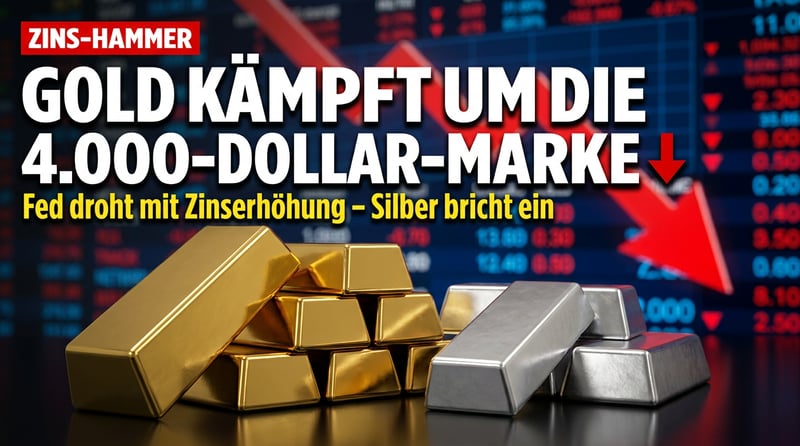 Gold kämpft um die 4.000-Dollar-Marke – während die Fed mit dem Zinshammer droht
