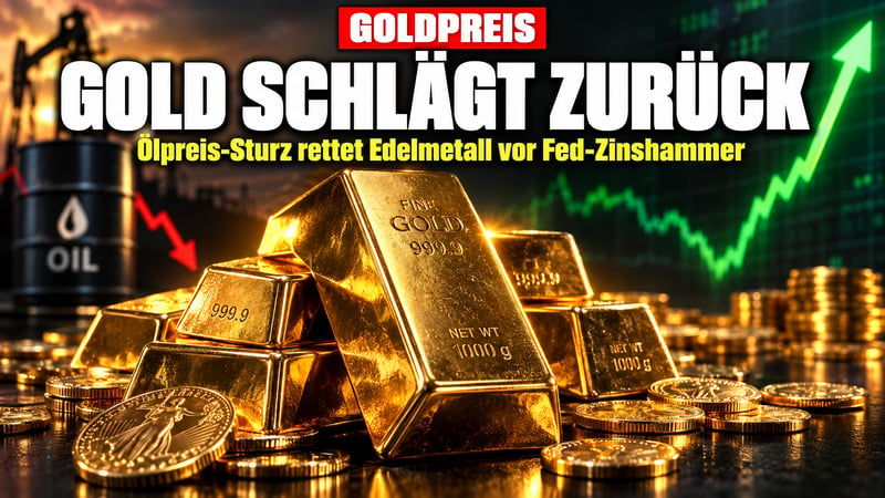 Gold schlägt zurück: Ölpreis-Sturz rettet das Edelmetall vor dem Fed-Hammer
