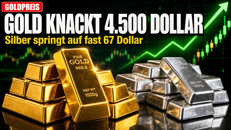 Gold springt über 4.500 Dollar: Silber prescht vor, Fed unter Druck