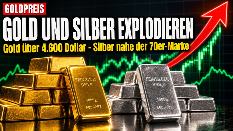 Gold springt über 4.600 Dollar – Silber kratzt an der 70er-Marke!