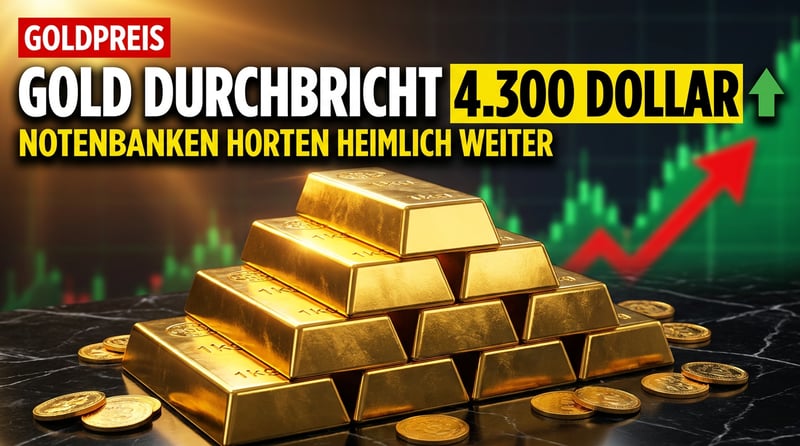 Gold trotzt der Zinsangst: Über 4.300 Dollar – während Notenbanken heimlich weiter horten