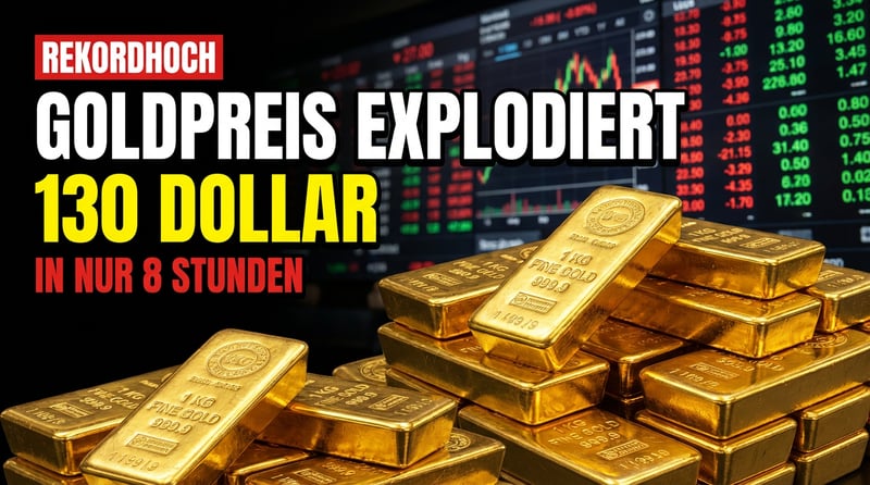 Goldpreis explodiert: 130 Dollar Plus in nur acht Stunden – Anleger flüchten in sichere Häfen