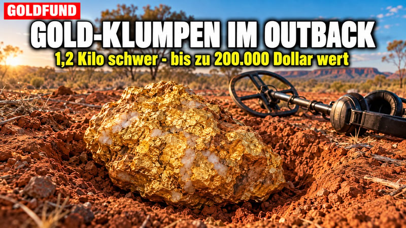 Goldrausch im Outback: Hobby-Sucher gräbt 1,2-Kilo-Klumpen aus!