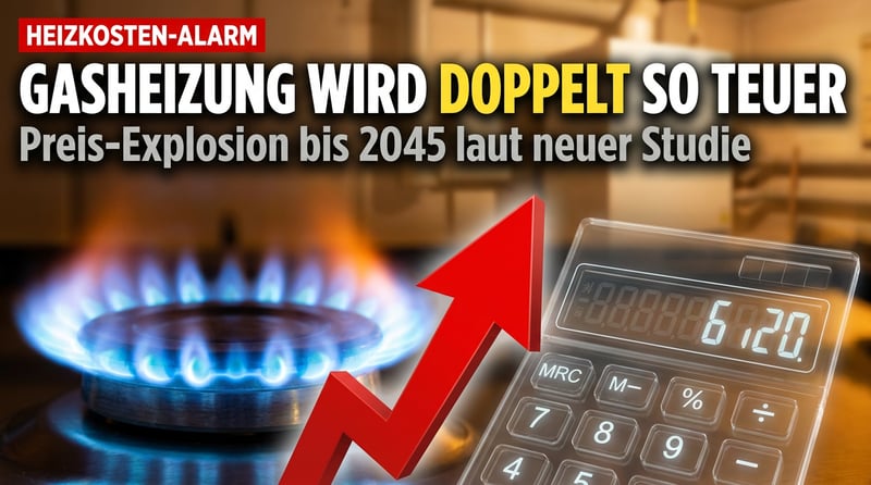 Heizgesetz-Rolle rückwärts mit Preisschock: Gasheizung wird bis 2045 mehr als doppelt so teuer