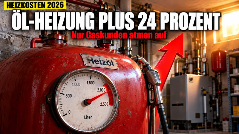 Heizkosten-Schock 2026: Öl plus 24 Prozent – nur Gaskunden atmen auf