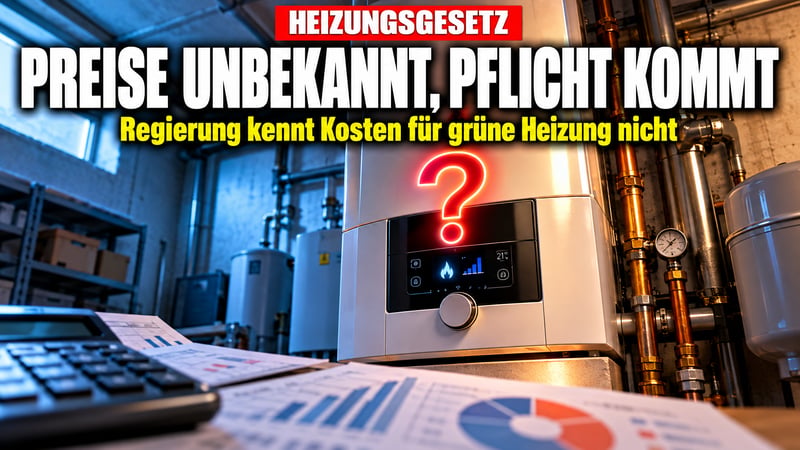 Heizungsgesetz im Blindflug: Regierung kennt Preise nicht!