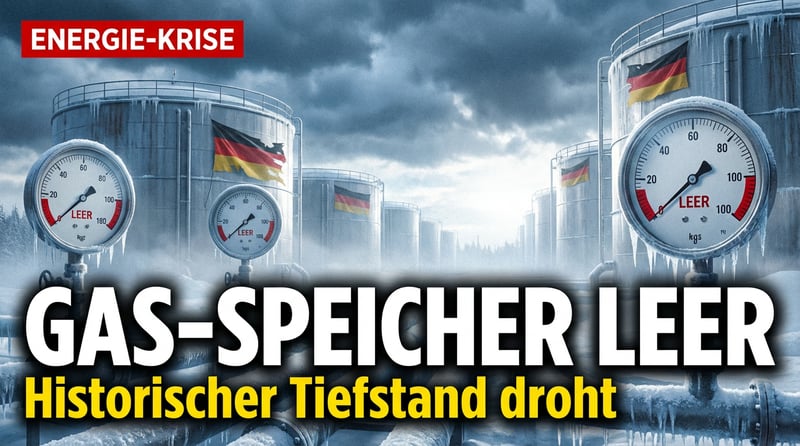 Historischer Tiefstand: Deutschlands Gasspeicher so leer wie nie zuvor