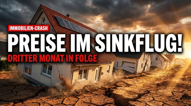 Immobilienmarkt im Sinkflug: Preise fallen den dritten Monat in Folge – und ein Ende ist nicht in Sicht