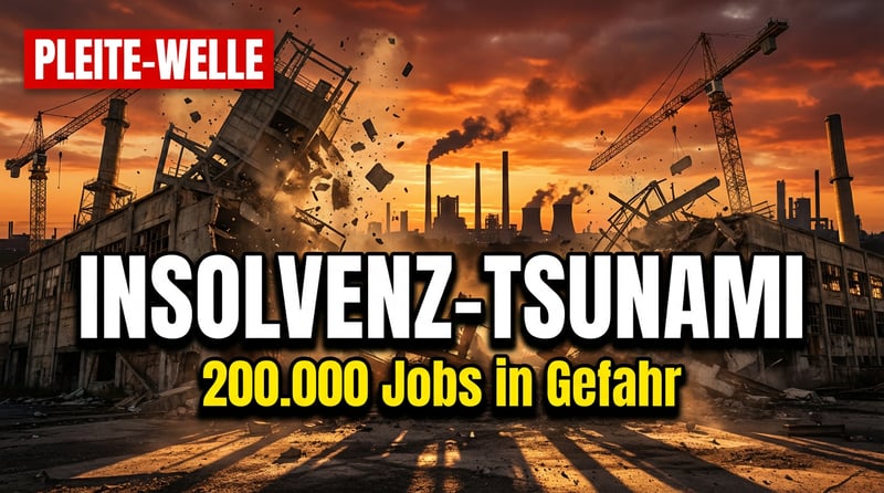 Insolvenz-Tsunami rollt über Deutschland: 200.000 Arbeitsplätze vor dem Aus