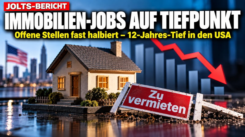 Jobflaute in Amerika: Immobilien-Stellen brechen auf 12-Jahres-Tief ein!