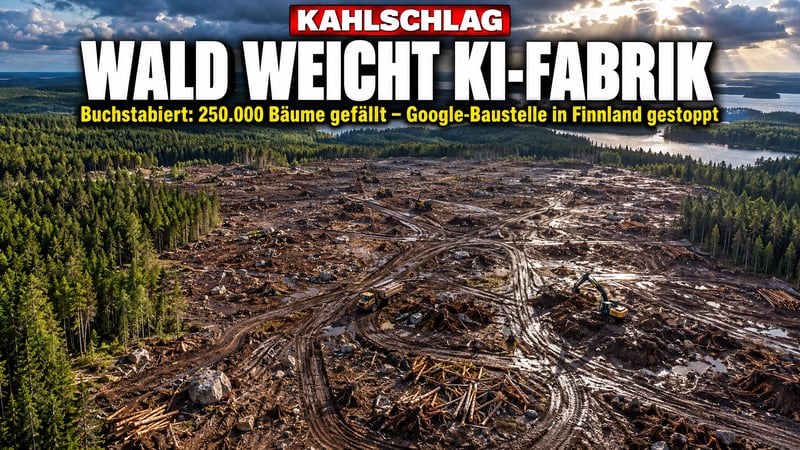 Kahlschlag für die KI: Google lässt in Finnland 250.000 Bäume fallen!