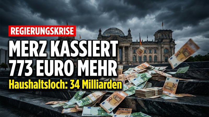 Kanzler Merz kassiert 773 Euro mehr pro Monat – während der Bundeshaushalt ein Milliardenloch aufweist