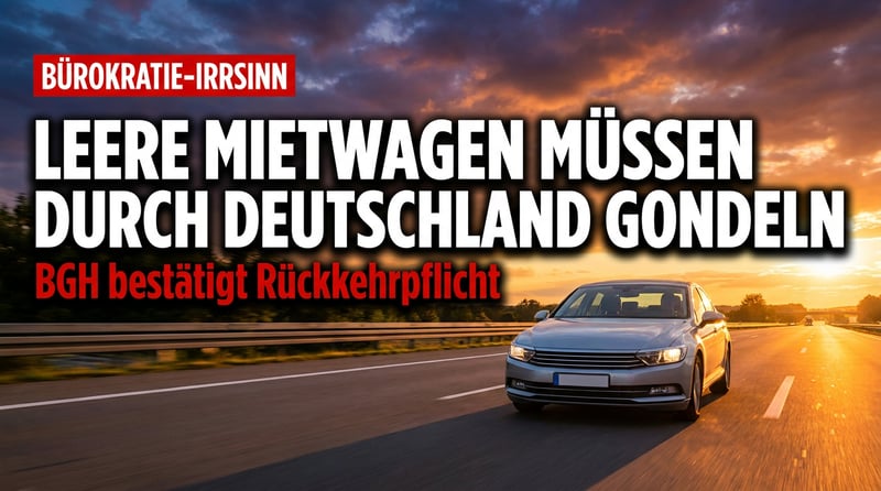 Karlsruhe zementiert Bürokratie-Wahnsinn: Mietwagen müssen leer durch die Republik gondeln