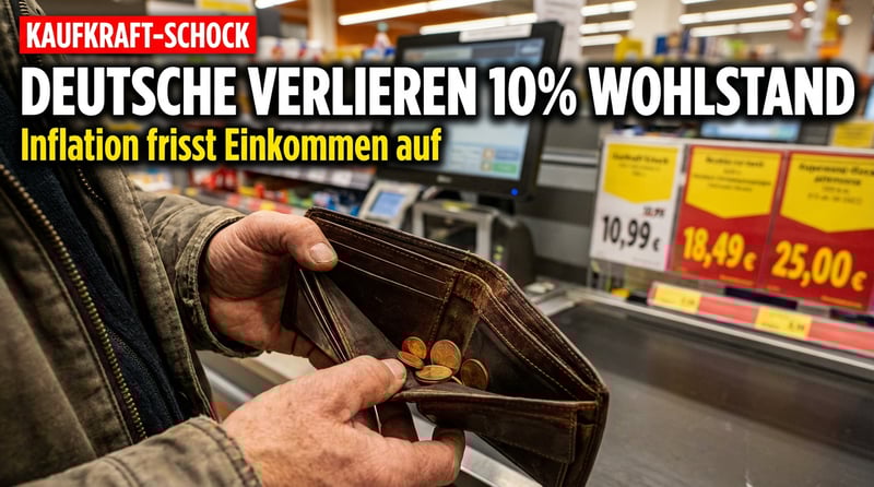 Kaufkraft im freien Fall: Deutsche verlieren seit der Pandemie massiv an Wohlstand