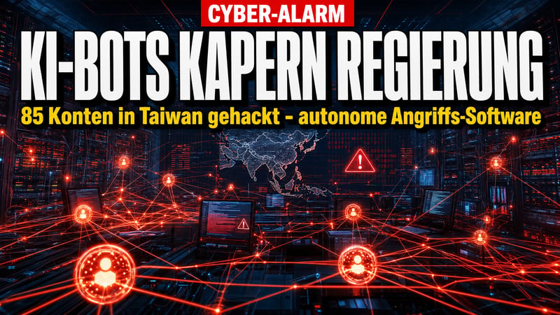 KI-Attacke auf Taiwan: Acht Bots kapern 85 Regierungskonten