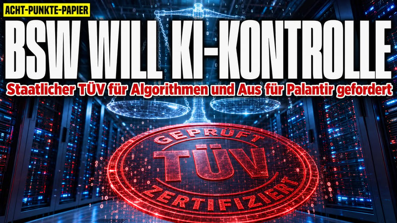 KI-TÜV und Palantir-Verbot: BSW will den Staat zum Algorithmen-Kontrolleur machen