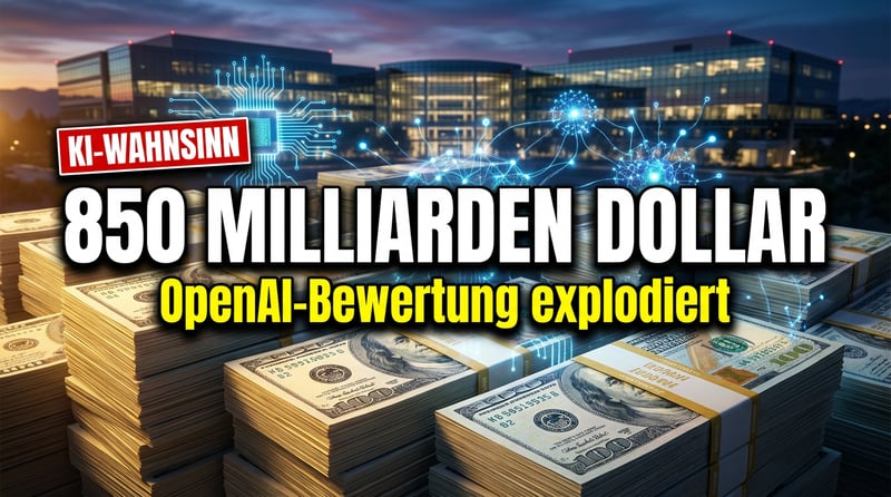 KI-Wahnsinn ohne Grenzen: OpenAI strebt Bewertung von 850 Milliarden Dollar an