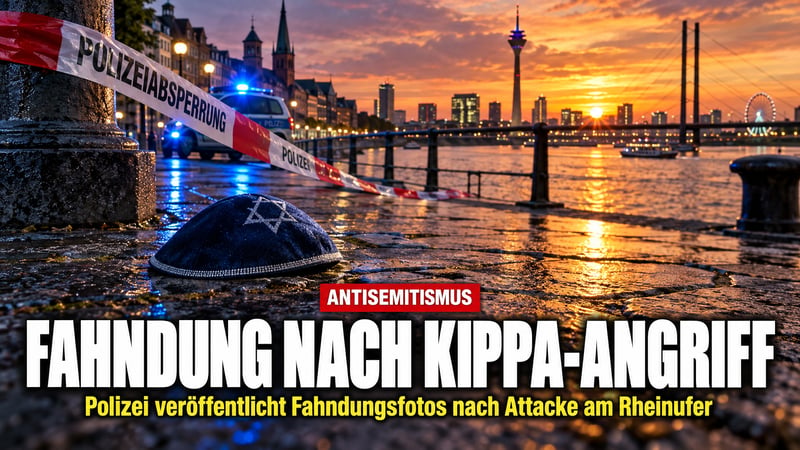 Kippa-Angriff am Rheinufer: Polizei fahndet mit Bildern nach mutmaßlichen Angreifern