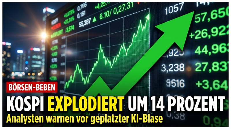 Kospi mit Rekordsprung von 14 Prozent: Wenn ein ganzer Aktienmarkt zum Spielball der KI-Blase wird