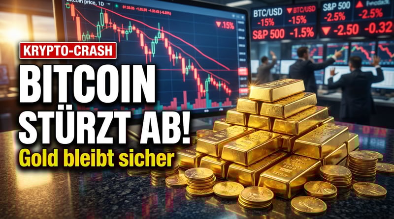 Krypto-Crash erschüttert die Märkte: Bitcoin stürzt auf Jahrestief – doch Edelmetalle bleiben der sichere Hafen