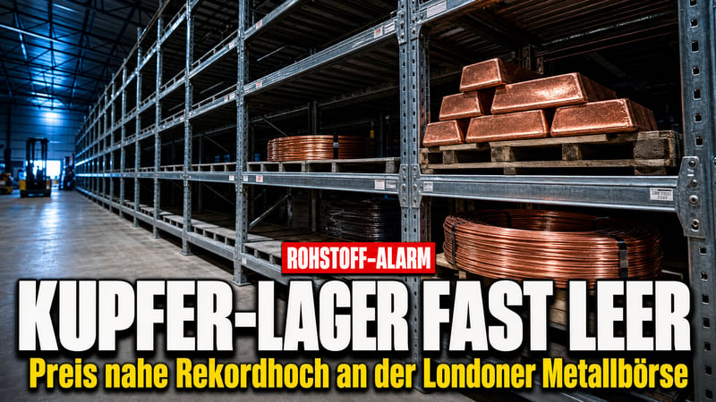 Kupfer-Schock in London: Lagerhäuser leer, Preis nahe Rekord!