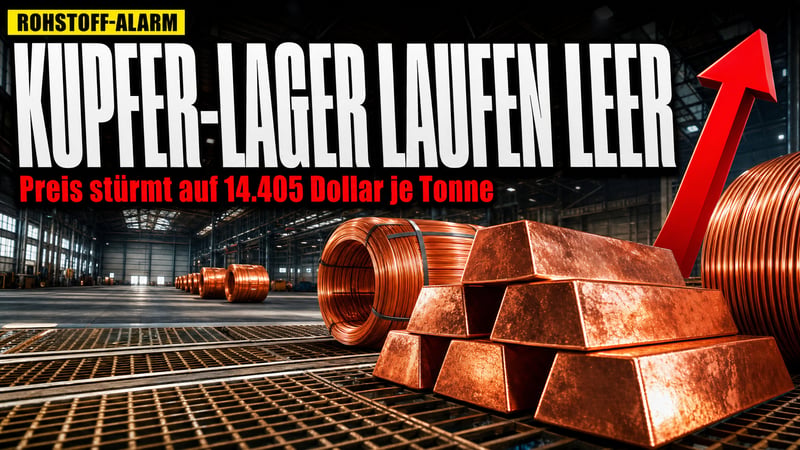 Kupfer-Schock: Weltlager leer – Preis stürmt auf 14.405 Dollar