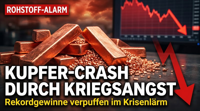 Kupfer taumelt vom Rekordhoch – wenn Kriegsangst die glänzenden Bilanzen überstrahlt