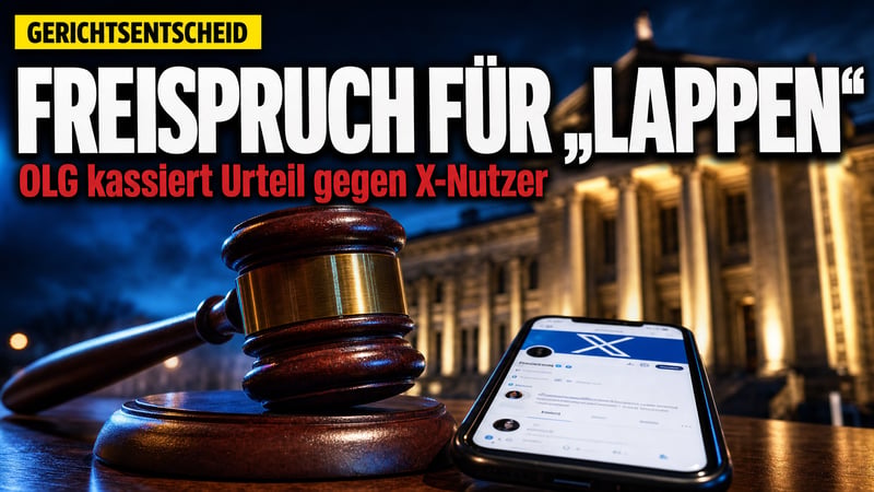 „Lappen“ ist keine Straftat: OLG kassiert Urteil gegen X-Nutzer