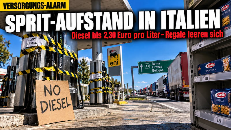 Leere Regale im Urlaub: Merkel erlebt Italiens Sprit-Aufstand hautnah!