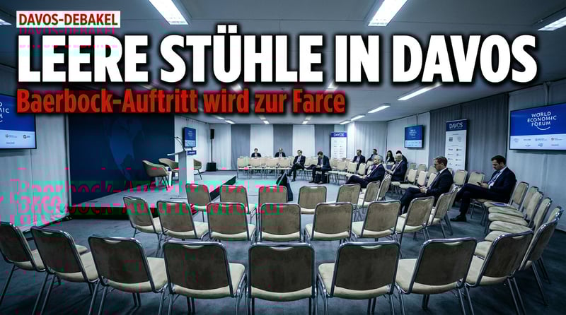 Leere Stühle in Davos: Baerbocks Auftritt beim Weltwirtschaftsforum gerät zur Farce