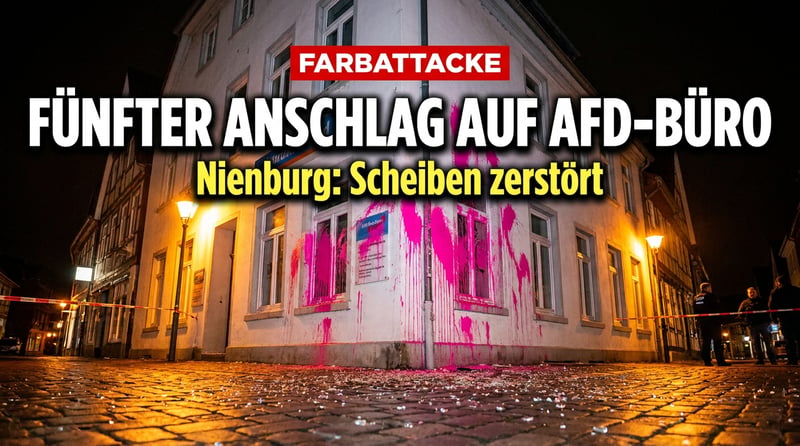 Linker Farbterror in Nienburg: AfD-Bürgerbüro zum fünften Mal attackiert