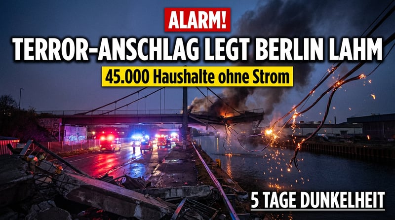 Linksextremistischer Terror legt Berlin lahm: 45.000 Haushalte tagelang ohne Strom